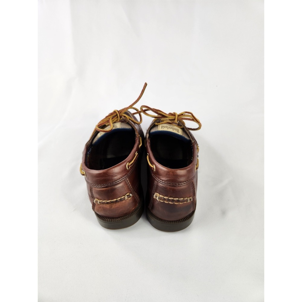 Timberland Classic 2 Eye Boat Shoes Men 9.5 Wide Brown Leather Deck Earthkeepers - Picture 15 of 16